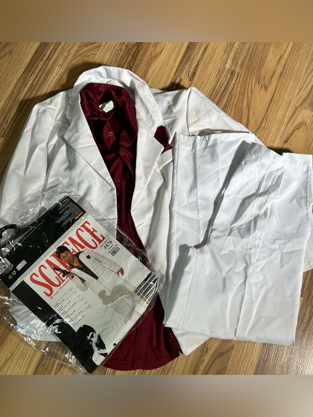 Rubies Scarface Tony Montana Al Pacino Adult Standard White Suit Costume * Read